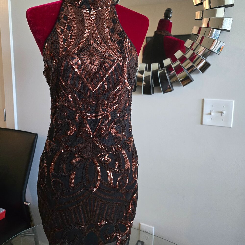 Golden Gal Mini Sequin Dress